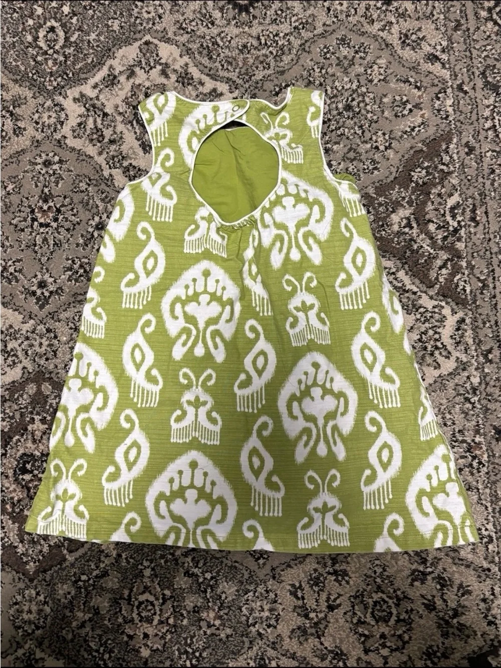 Gymboree Green & White Patterned Sleeveless Dress